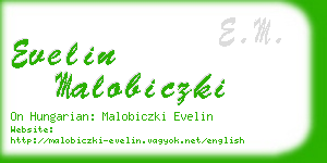evelin malobiczki business card